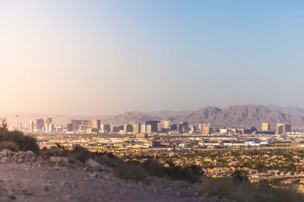 aerial view of las vegas valley