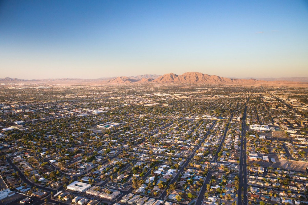 aerial view of Las Vegas valley