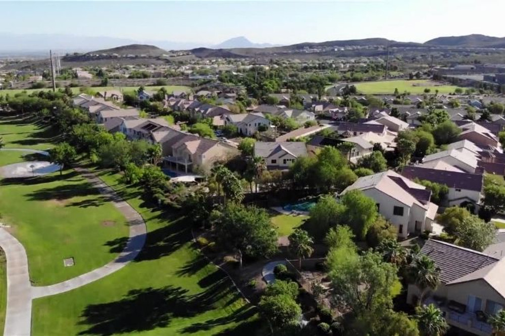 aerial shot of las vegas and henderson