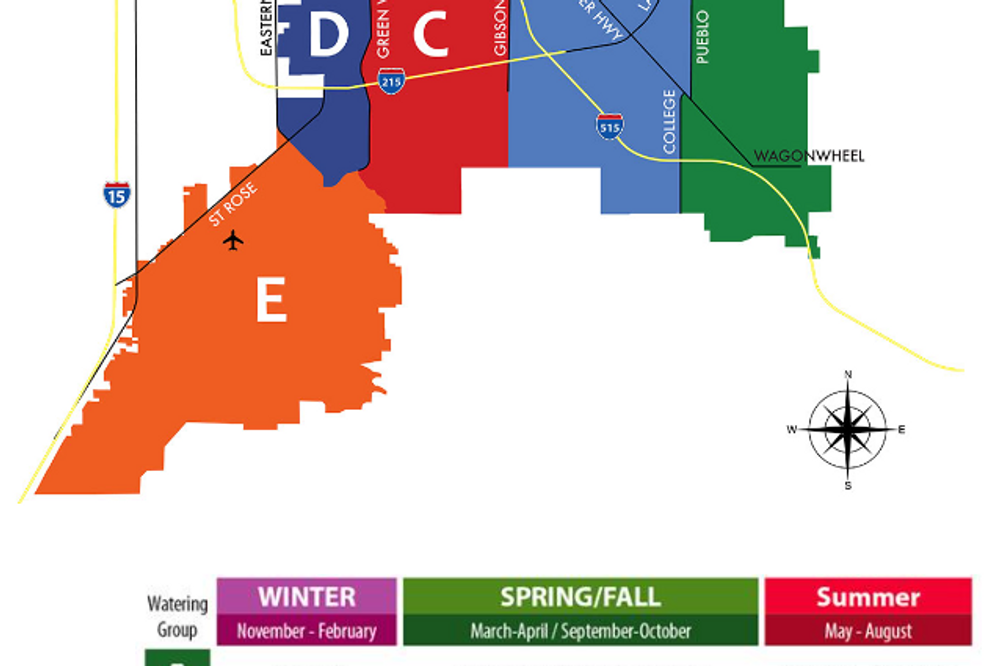 Henderson Watering groups map - landscape watering schedule Henderson